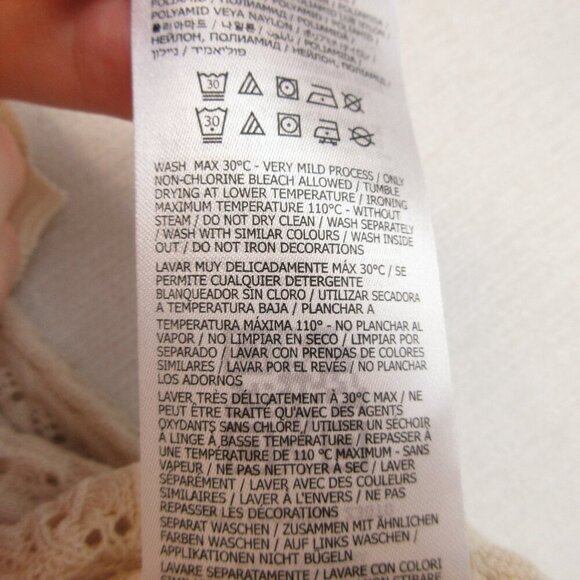 Guess Women's Lace Knit Peasant Top Size M Cream Crochet - Picture 8 of 14